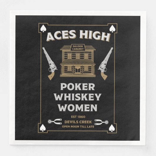 Cowboy Amerikaans Frontier Saloon Servet (Voorkant)