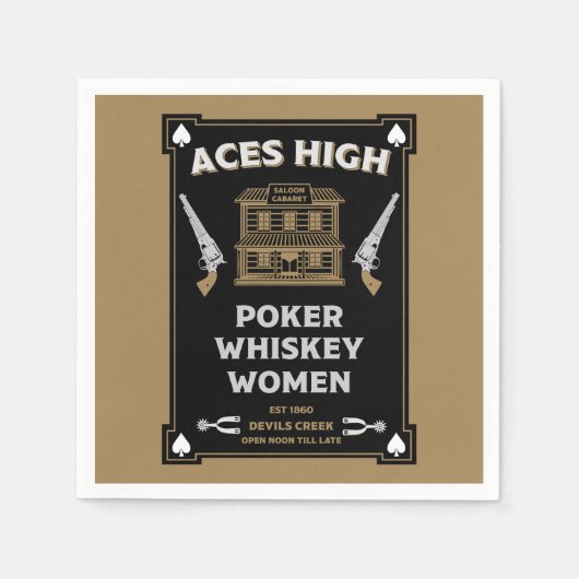 Cowboy Amerikaans Frontier Saloon Servet (Voorkant)