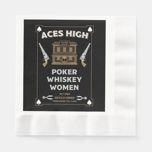 Cowboy Amerikaans Frontier Saloon Servet (Voorkant)
