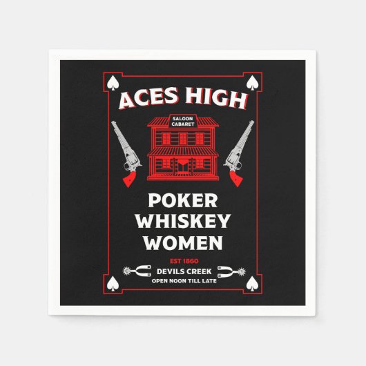 Cowboy Amerikaans Frontier Saloon Servet (Voorkant)
