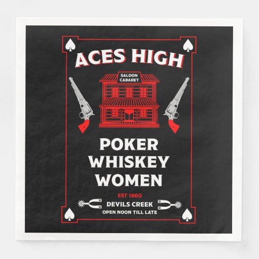 Cowboy Amerikaans Frontier Saloon Servet (Voorkant)