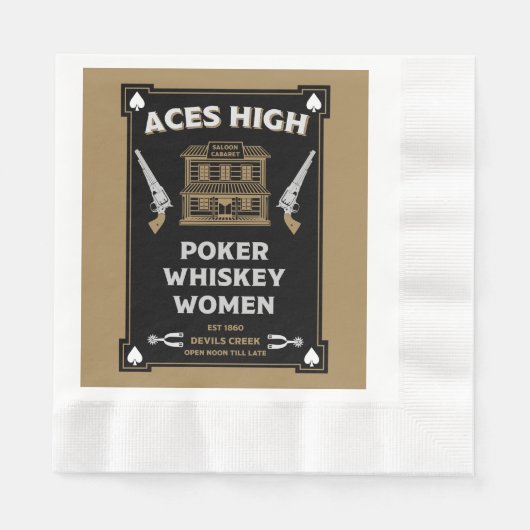 Cowboy Amerikaans Frontier Saloon Servet (Voorkant)