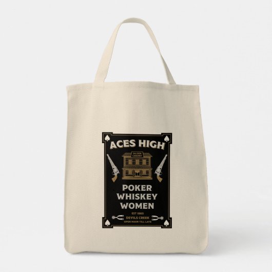 Cowboy Amerikaans Frontier Saloon Tote Bag (Achterkant)