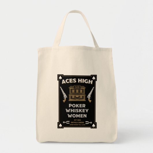 Cowboy Amerikaans Frontier Saloon Tote Bag (Voorkant)