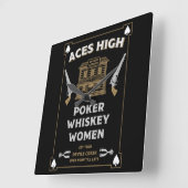 Cowboy Amerikaans Frontier Saloon Vierkante Klok (Hoek)