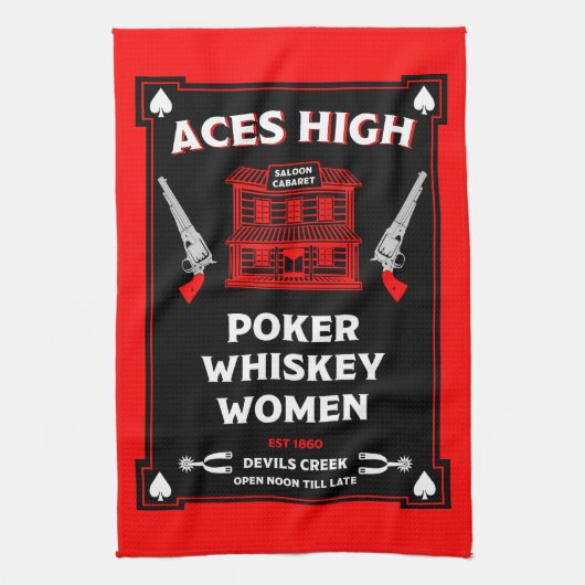 Cowboy Amerikaanse Frontier Saloon Theedoek (Verticaal)