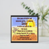 Cowboy and Blue Jean Retirement Party Invitation Kaart (Staand voorkant)