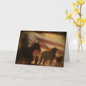 Cowboy and Cattle Rustic Country Western Blank Kaart (Gele Bloem)