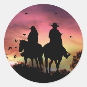 Cowboy and Cowgirl Country Westerne Riding Sticker