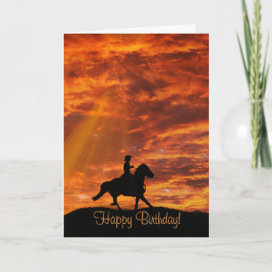 Cowboy and Horse Country Western Happy Birthday Kaart