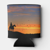 Cowboy and Horse in Sunset Koelbox Cozy Cup Blikjeskoeler (Achterkant)