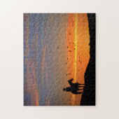 Cowboy and Horse in Sunset Western Legpuzzel (Verticaal)