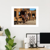 Cowboy and horse in the wild West, Verenigde State Poster (Thuiskantoor)