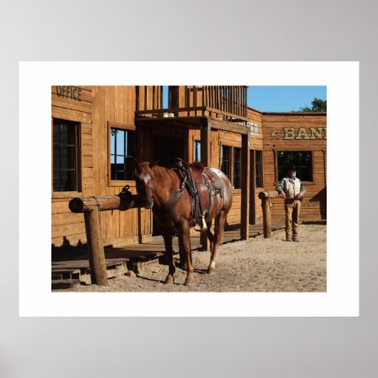 Cowboy and horse in the wild West, Verenigde State Poster (Voorkant)