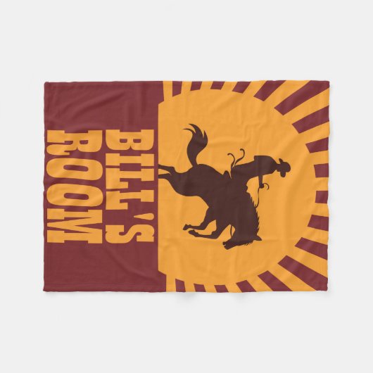 Cowboy and Horse Rodeo Sunset Fleece Deken (Voorkant (Horizontaal))