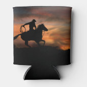 Cowboy and Horse Roping and Sunset Blikjeskoeler (Voorkant)