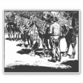 Cowboy and Horses Country Westerne Rodeo Art Sticker (Voorkant)