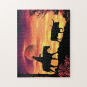 Cowboy and Longhorn Steer Legpuzzel (Verticaal)