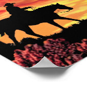 Cowboy and Longhorn Steer Poster (Hoek)