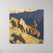 "Cowboy and Pack Horse" van Maynard Dixon Canvas Afdruk (Voorkant)