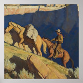 "Cowboy and Pack Horse" van Maynard Dixon Poster (Voorkant)