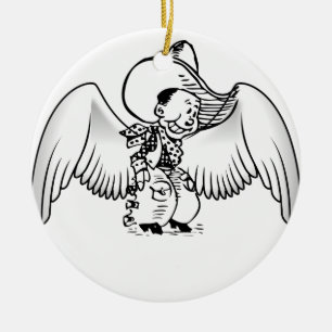 Cowboy Angel Keramisch Ornament