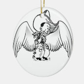 Cowboy Angel Keramisch Ornament (Links)