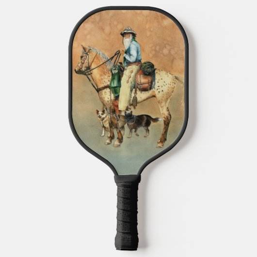 Cowboy, Appaloosa en Dogies Pickleball Paddle (Achterkant)