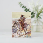 Cowboy Art van Charles Russell over "Indiaas met S Briefkaart (Staand voorkant)