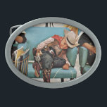 Cowboy Aslapen in Beauty Salon Gesp<br><div class="desc">Artiest: Kurt Ard | Kleine cowboy die slaapt in schoonheidswinkel</div>