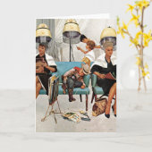 Cowboy Aslapen in Beauty Salon Kaart (Gele Bloem)