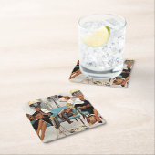 Cowboy Aslapen in Beauty Salon Kartonnen Onderzetters (Insitu)