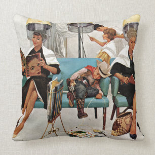 Cowboy Aslapen in Beauty Salon Kussen