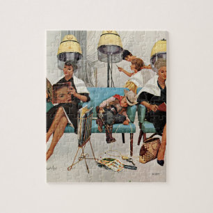 Cowboy Aslapen in Beauty Salon Legpuzzel