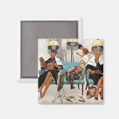 Cowboy Aslapen in Beauty Salon Magneet (Voorkant / Achterkant)