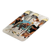 Cowboy Aslapen in Beauty Salon Magneet (Linkerzijde)