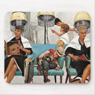 Cowboy Aslapen in Beauty Salon Muismat