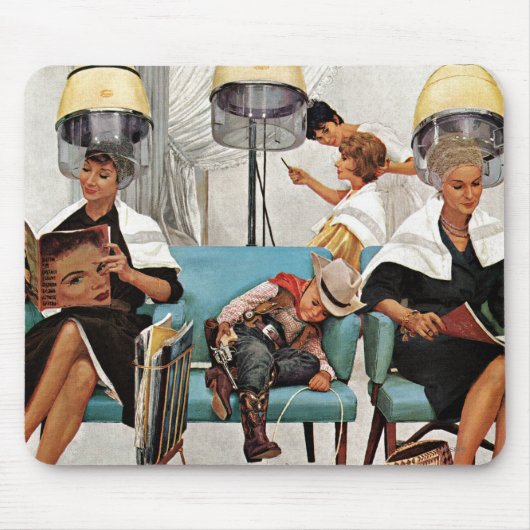 Cowboy Aslapen in Beauty Salon Muismat (Voorkant)