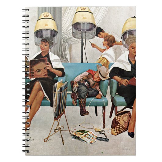 Cowboy Aslapen in Beauty Salon Notitieboek (Voorkant)