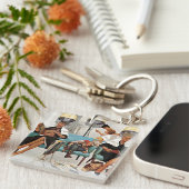 Cowboy Aslapen in Beauty Salon Sleutelhanger (Voorkant Rechts)