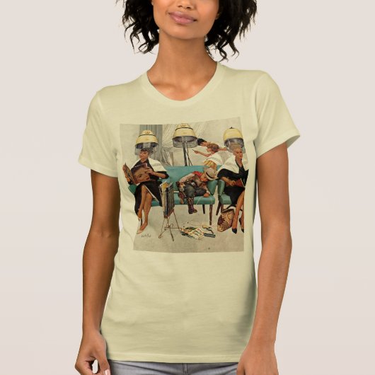 Cowboy Aslapen in Beauty Salon T-shirt (Voorkant)