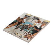 Cowboy Aslapen in Beauty Salon Tegeltje (Zijkant)