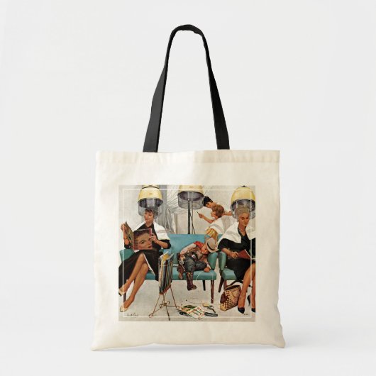 Cowboy Aslapen in Beauty Salon Tote Bag (Voorkant)