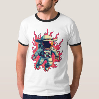 Cowboy - Astronaut in vlammen T-shirt