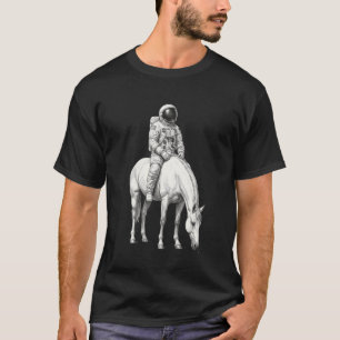 Cowboy Astronaut Ridder Paard Surrealistische Kuns T-shirt