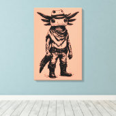 cowboy axolotl canvas afdruk (Insitu (Houten vloer))