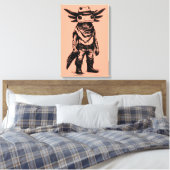 cowboy axolotl canvas afdruk (Insitu (Slaapkamer))