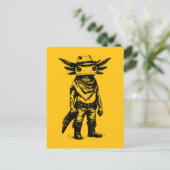 cowboy axolotl feestdagenkaart (Staand voorkant)