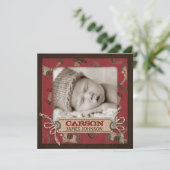 Cowboy Baby Announcement Square Aankondiging (Staand voorkant)