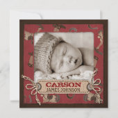 Cowboy Baby Announcement Square Aankondiging (Voorkant)